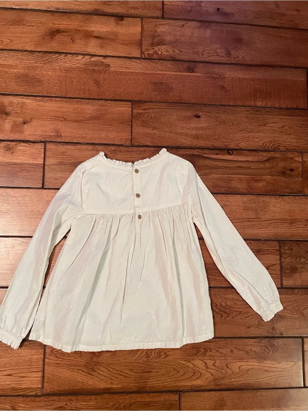 Carter's Little Planet Cream Long-Sleeve Embroidered Girls Top Size 8